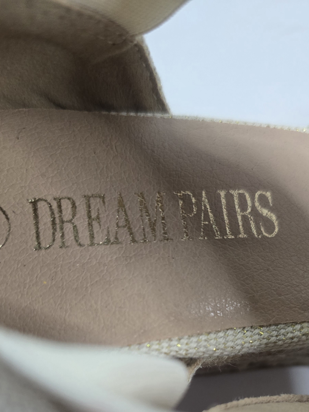 DREAM PAIRS Beige Espadrille Wedge Shoes Elastic Straps Size 8.5 - Picture 5 of 11